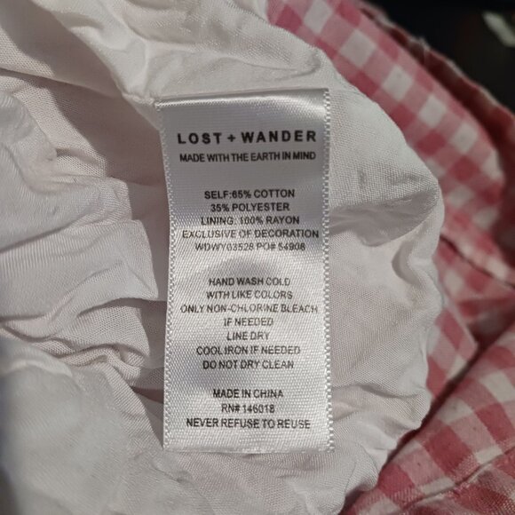 Lost & Wonder Lets Go on‎ a Date Tiered Gingham Smocked Dress Size M Babydoll - Picture 12 of 14